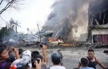 بالصور.. مقتل 30 على الأقل في تحطم طائرة عسكرية اندونيسية