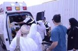 نقل 27 مصابا و9 جثث في حادث خريص الى سلطنة عمان جواً