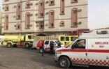حريق عمارة سكنية بالمدينة المنورة يسفر عن إصابة ١٤ شخصا