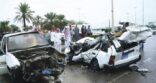 إصابة 9 من عائلة واحدة في تصادم مروع بتبوك