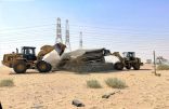 لجنة التعديات تزيل ٣٣ مخيم وحوش مخالف بمداخل محافظة النعيرية