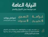 السجن لمواطن ووافد 8 سنوات وغرامة 6 ملايين ريال لإدانتهما بجريمتي غسل الأموال والتستر